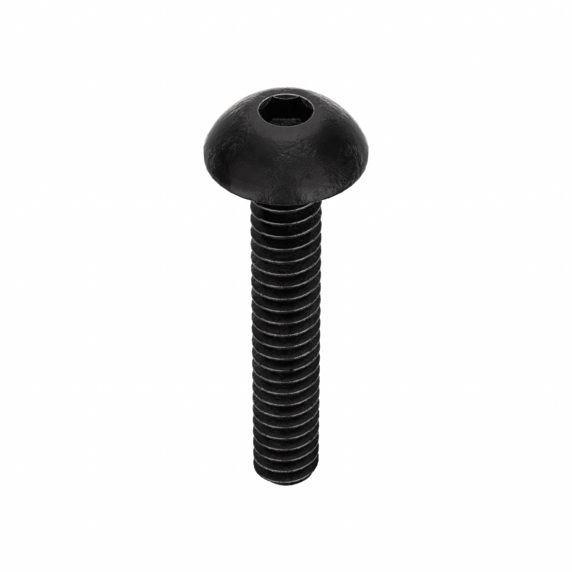 Socket Head Cap Screw: M2.5x0.45 Thread Size, 12 mm Lg, Button, Black Oxide, Alloy Steel, 10 PK