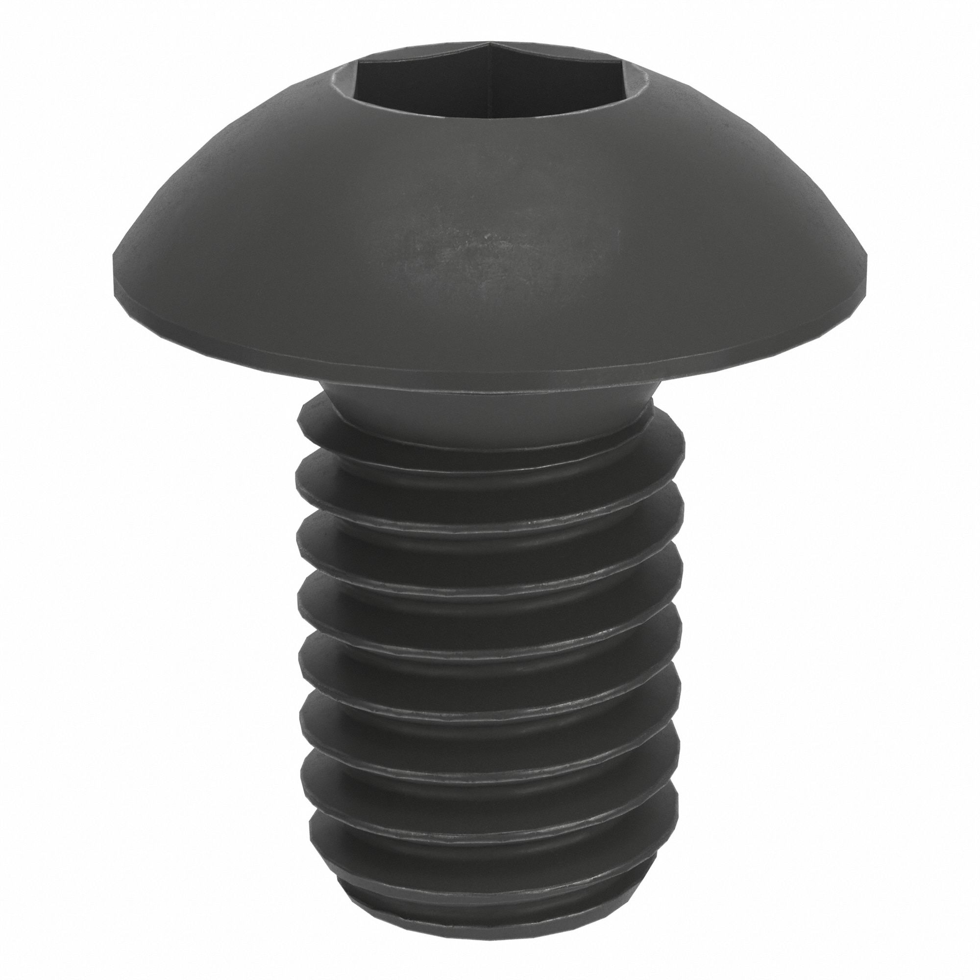 Socket Head Cap Screw: M3x0.50 Thread Size, 5 mm Lg, Button, Black Oxide, Alloy Steel, 50 PK