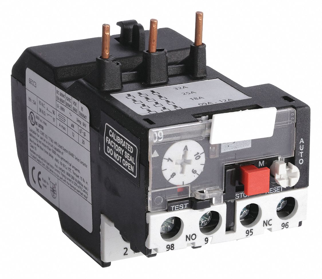 Overload Relay: Thermal Protection, 3 Poles, 1NO/1NC, Phase Loss Sensitivity, 7 A – 10 A