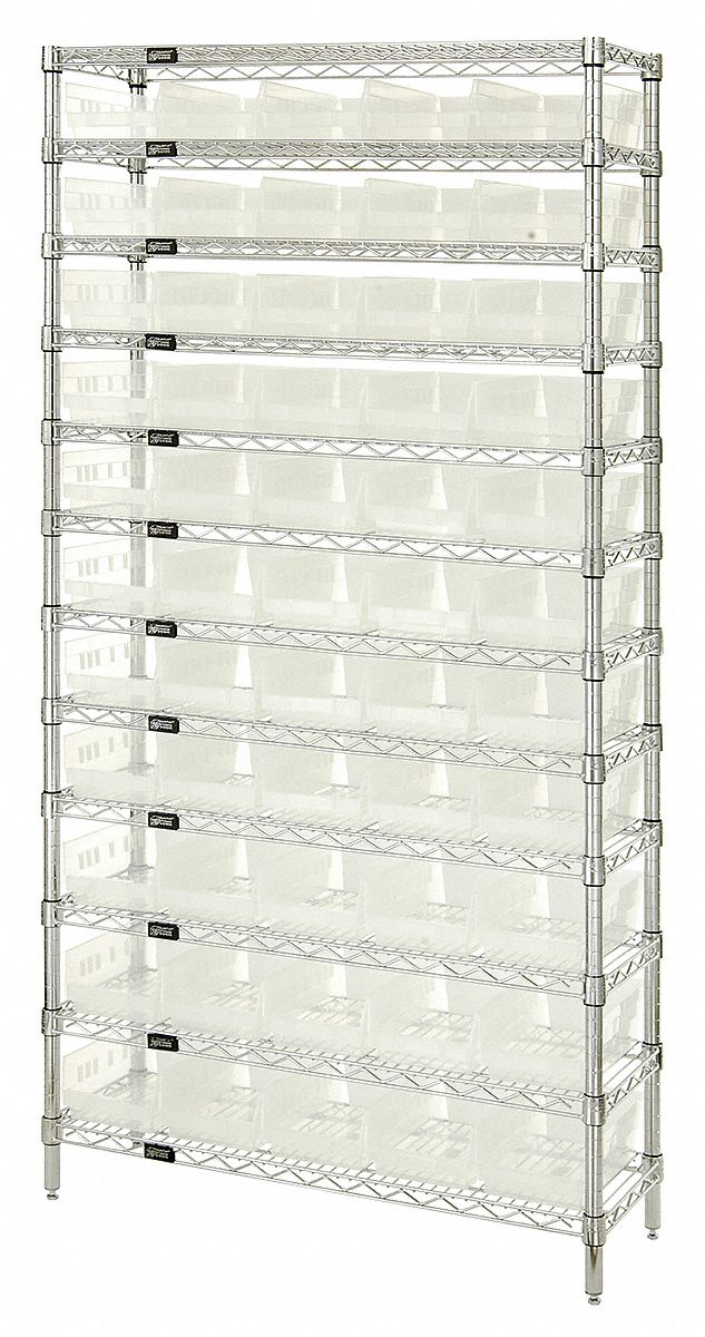 QUANTUM STORAGE SYSTEMS, 36 in x 24 in x 74 in, 1 Sided, Bin Shelving ...