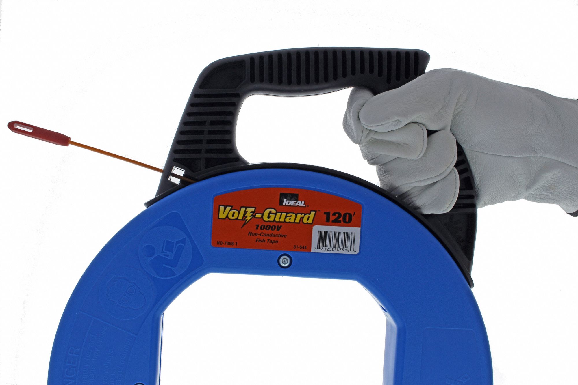 IDEAL 120 ft Fish Tape, Fiberglass, 3/16" Tape Size, Elliptical Tape