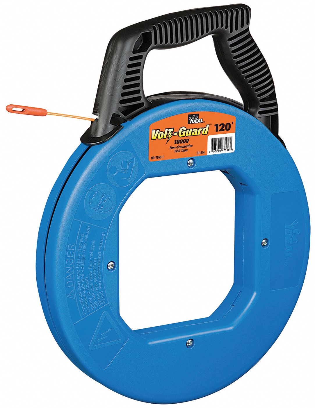 IDEAL 120 ft Fish Tape, Fiberglass, 3/16" Tape Size, Elliptical Tape