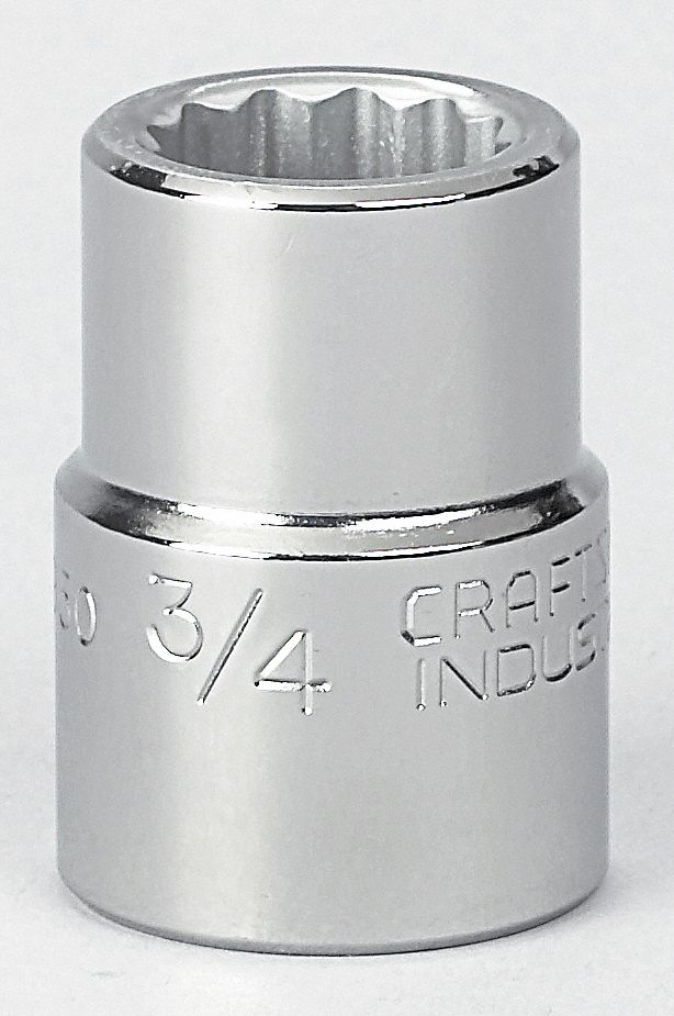 Socket, 3/4 in Drive Size, Alloy Steel, Chrome Finish - Grainger