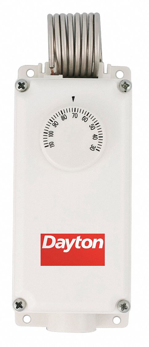 DAYTON Line Volt Mechanical Tstat: Heat or Cool, 1H/1C, Plastic, NEMA