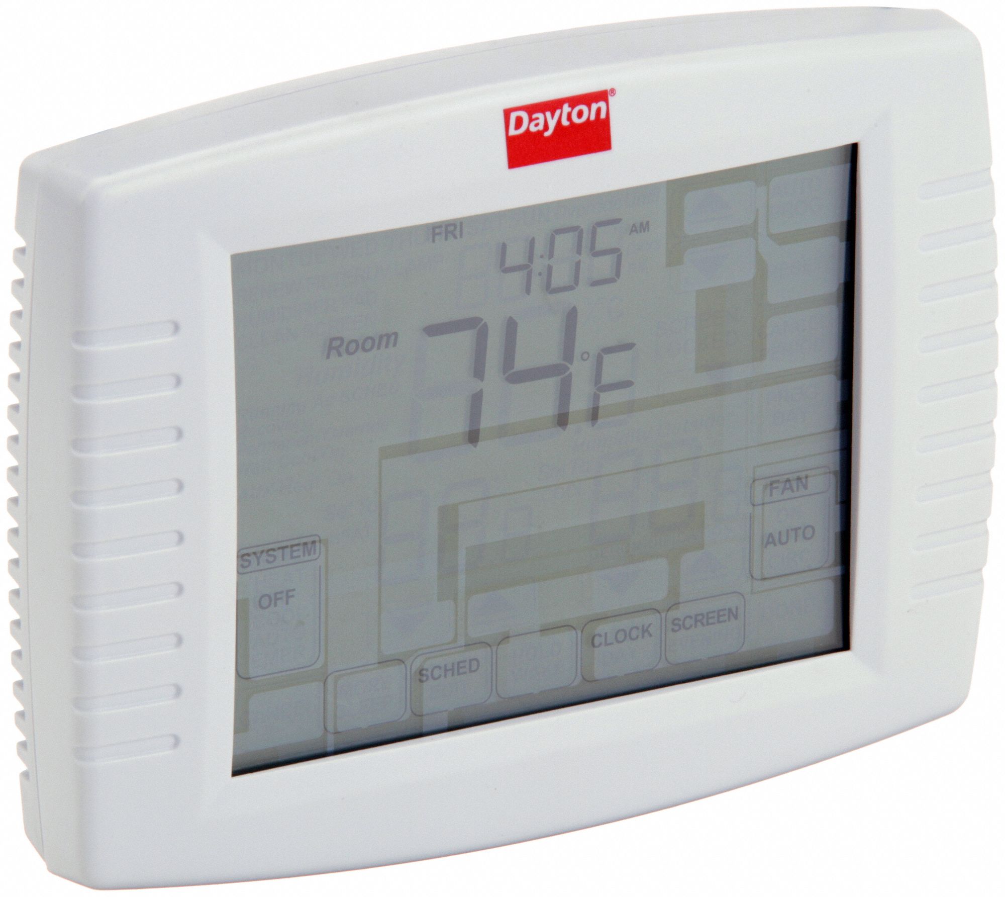 DAYTON Low Voltage Thermostat Heat and Cool, Auto and Manual, 7 Day