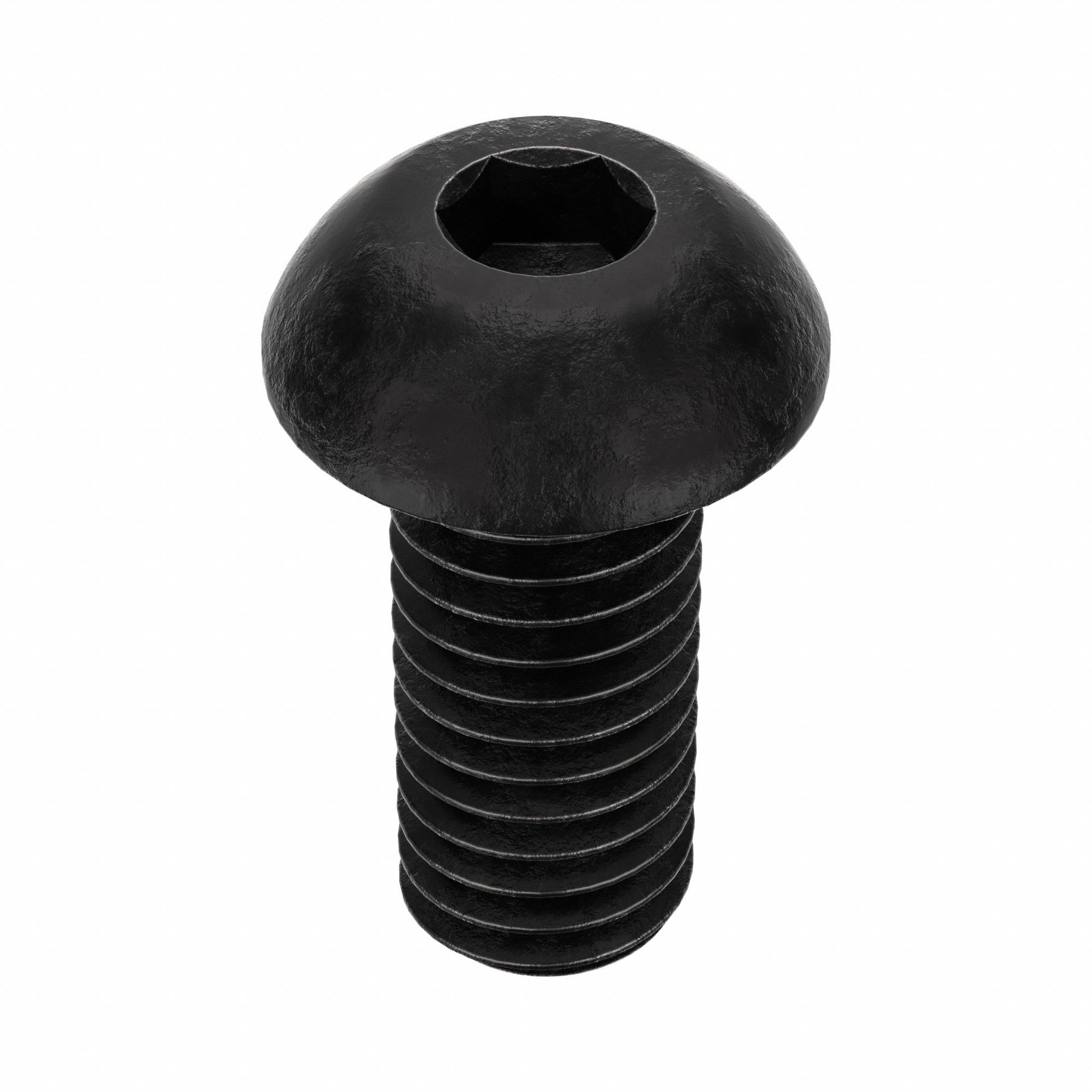 Socket Head Cap Screw: M6x1.00 Thread Size, 14 mm Lg, Button, Black Oxide, Alloy Steel, 100 PK