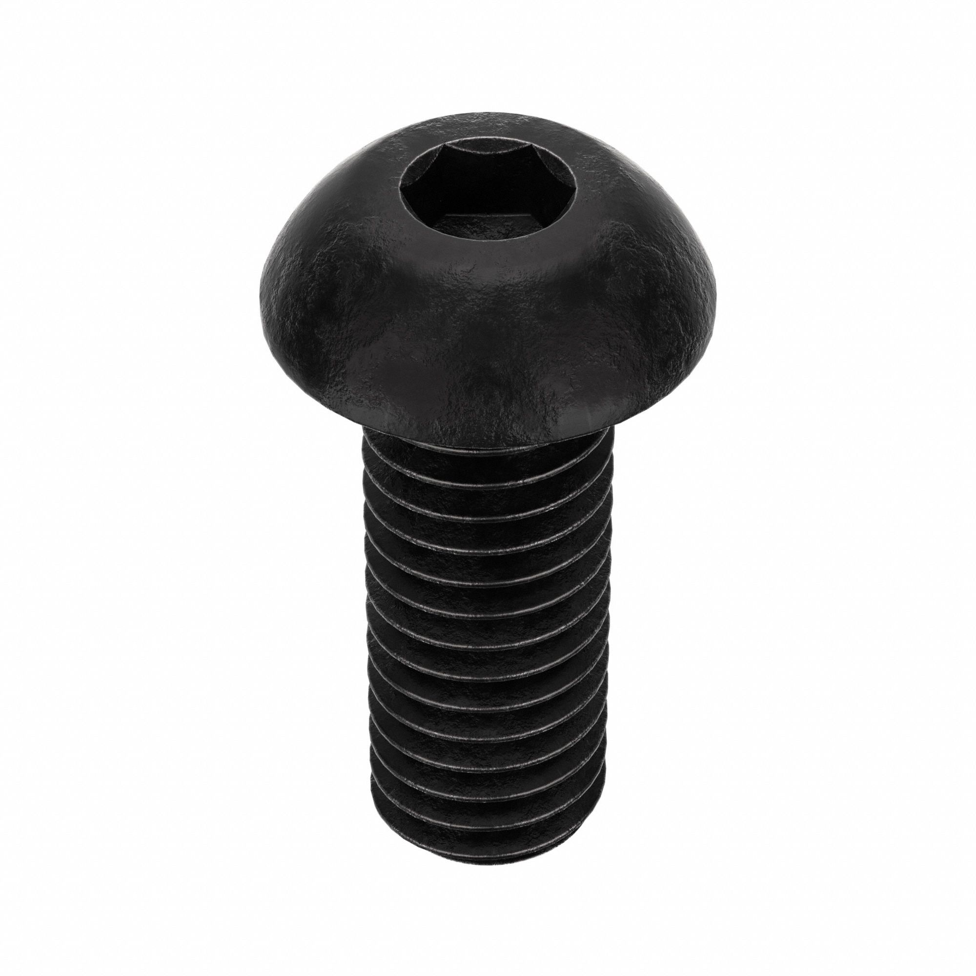 Socket Head Cap Screw: M6x1.00 Thread Size, 16 mm Lg, Button, Black Oxide, Alloy Steel, 100 PK