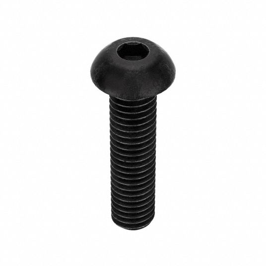 Button, Metric Socket Head Cap Screw, M61.00, Steel, Class 10.9, Black