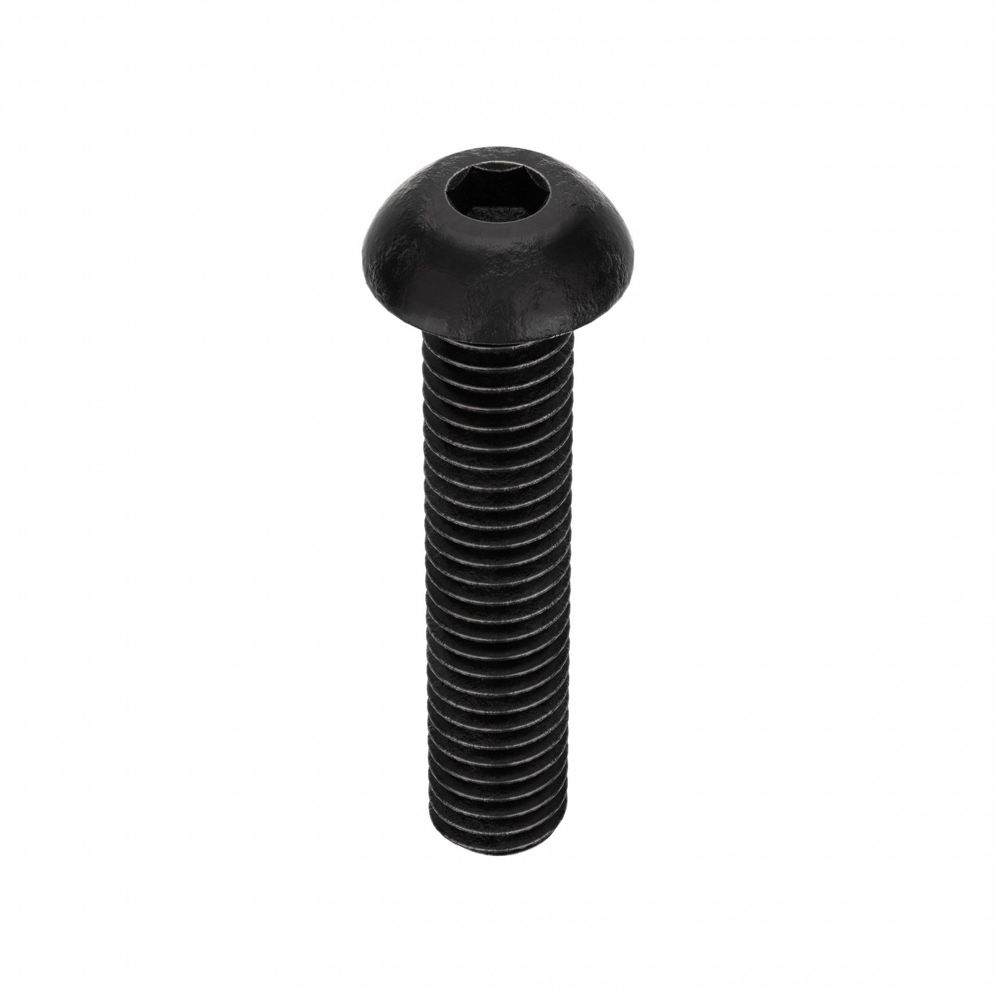 Socket Head Cap Screw: M6x1.00 Thread Size, 30 mm Lg, Button, Black Oxide, Alloy Steel, 100 PK