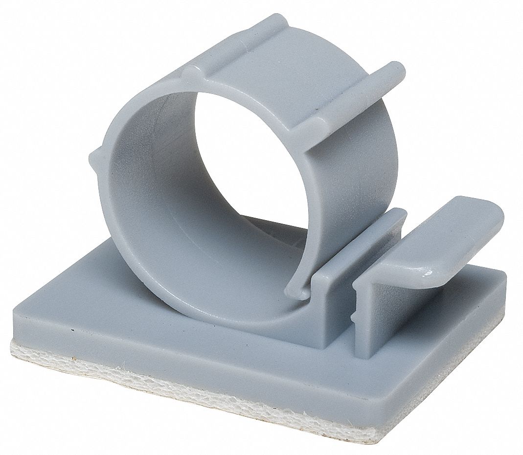 GRAINGER APPROVED Cable Clip, Side Entry, Mounting Method Adhesive