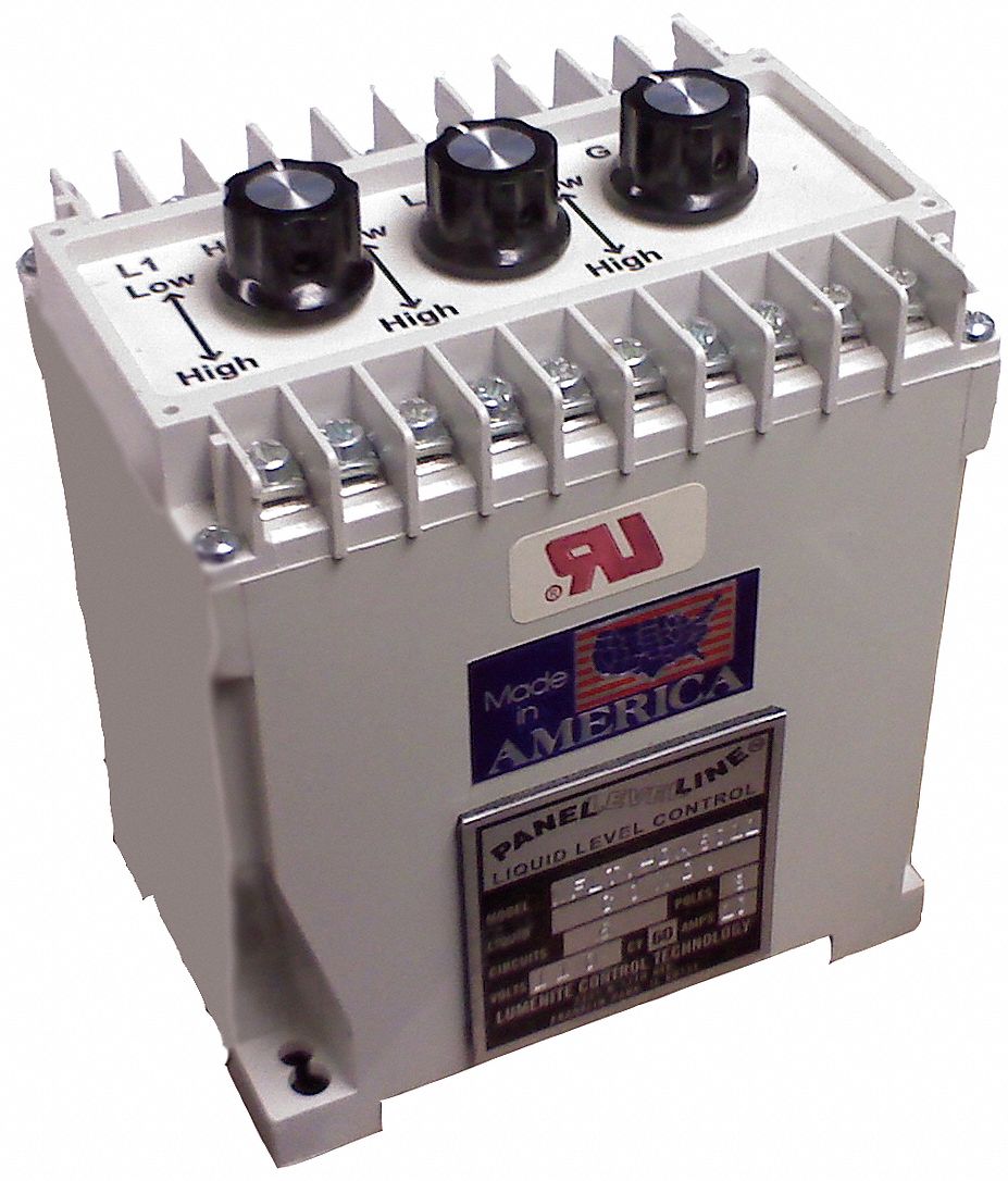 Liquid Level Controller: SPDT, DIN Rail, 24V AC, 4 3/4 in Overall Ht, 3 7/8 in Overall Lg