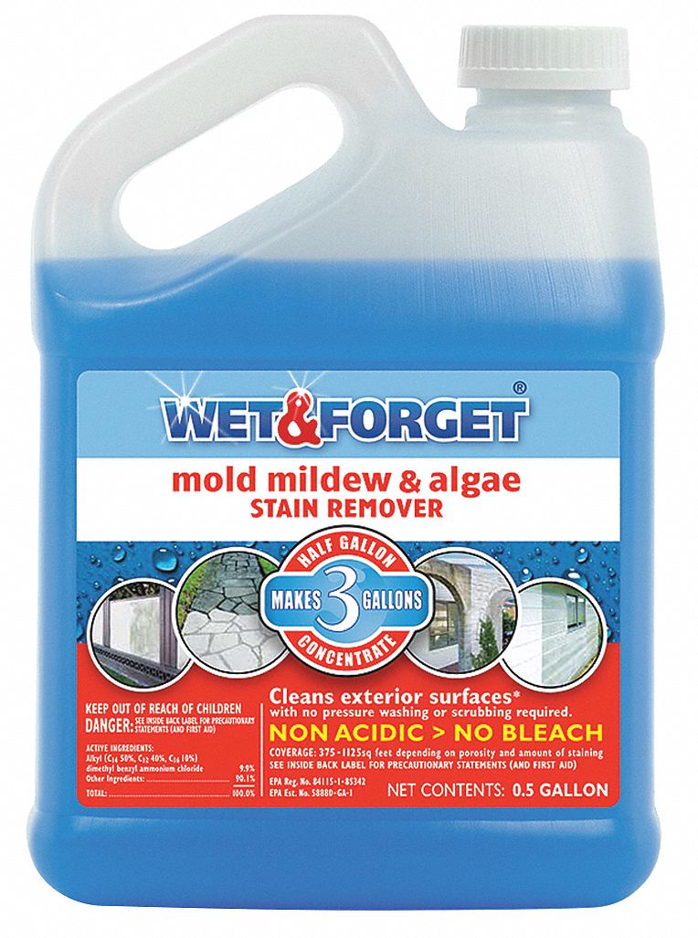 WET AND Mold and Mildew Remover, 0.5 gal, 13 pH 6EFN6800033CA Grainger