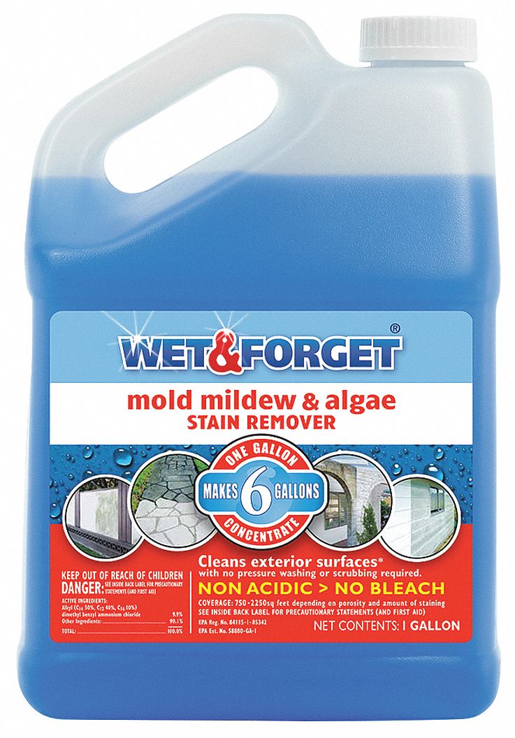 Mold and Mildew Remover: Jug, 1 gal Container Size, Concentrated, Liquid, 1:5