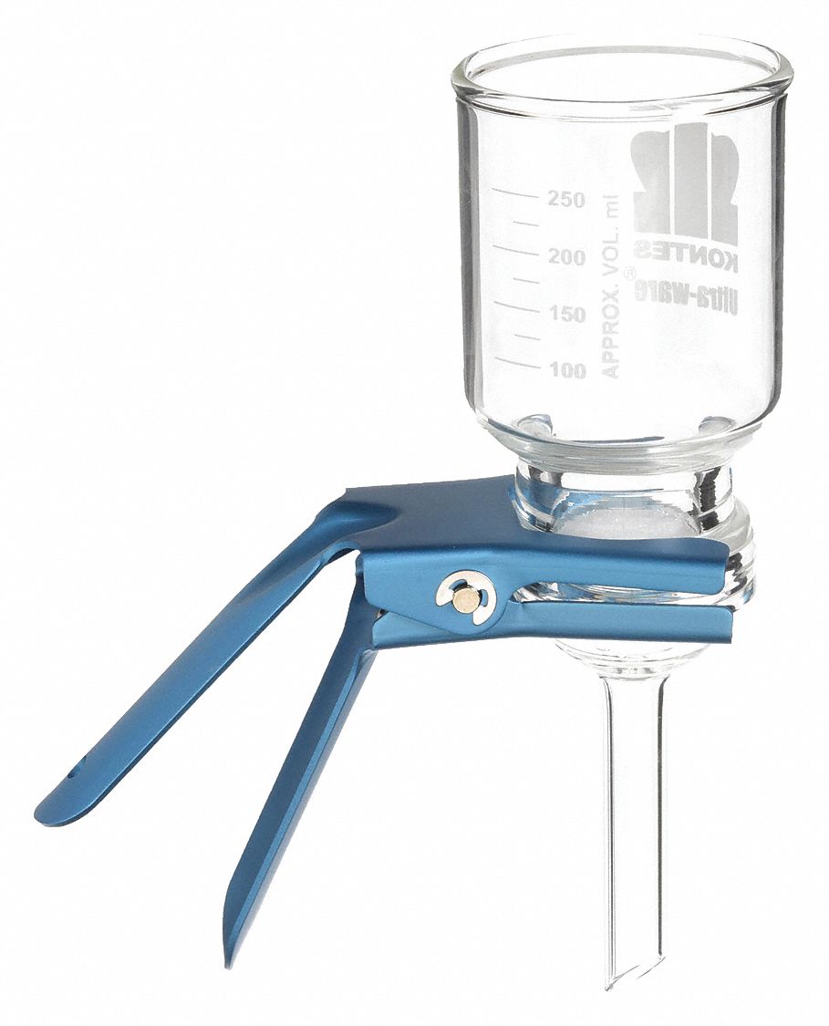 Filtration Support Assembly: 60 um Max Particle Size, 47 mm Dia, 300 mL Funnel Capacity, Non-Sterile