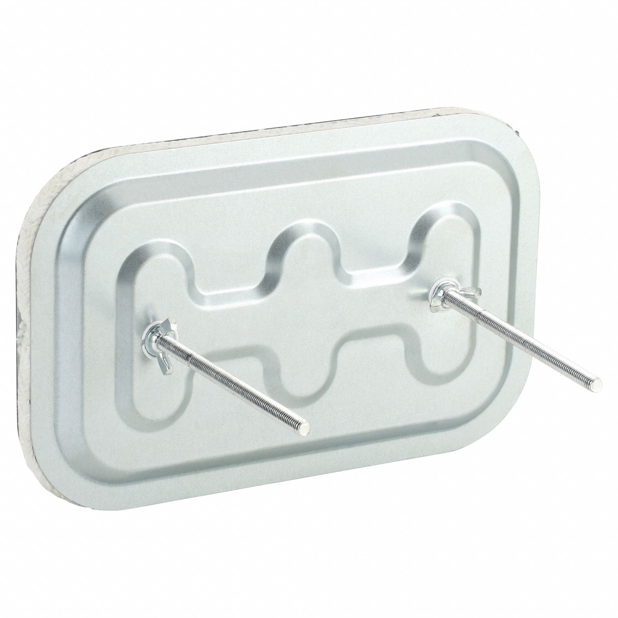 Duct Access Door: 6 in x 10 in, 16 ga, Steel, Thumbscrews, 2, 300°F Max Temp Rating, 2 Mounting Stud