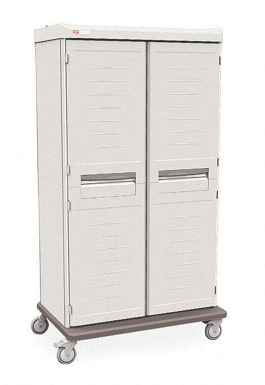 Supply Cabinet: 42 1/2 in x 27 7/8 in x 78 1/4 in, 4 Shelves, 0 Drawers, 2 Doors, Taupe
