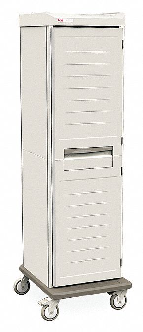Supply Cabinet: 22 3/4 in x 27 7/8 in x 78 1/4 in, 4 Shelves, 0 Drawers, 1 Doors, Taupe