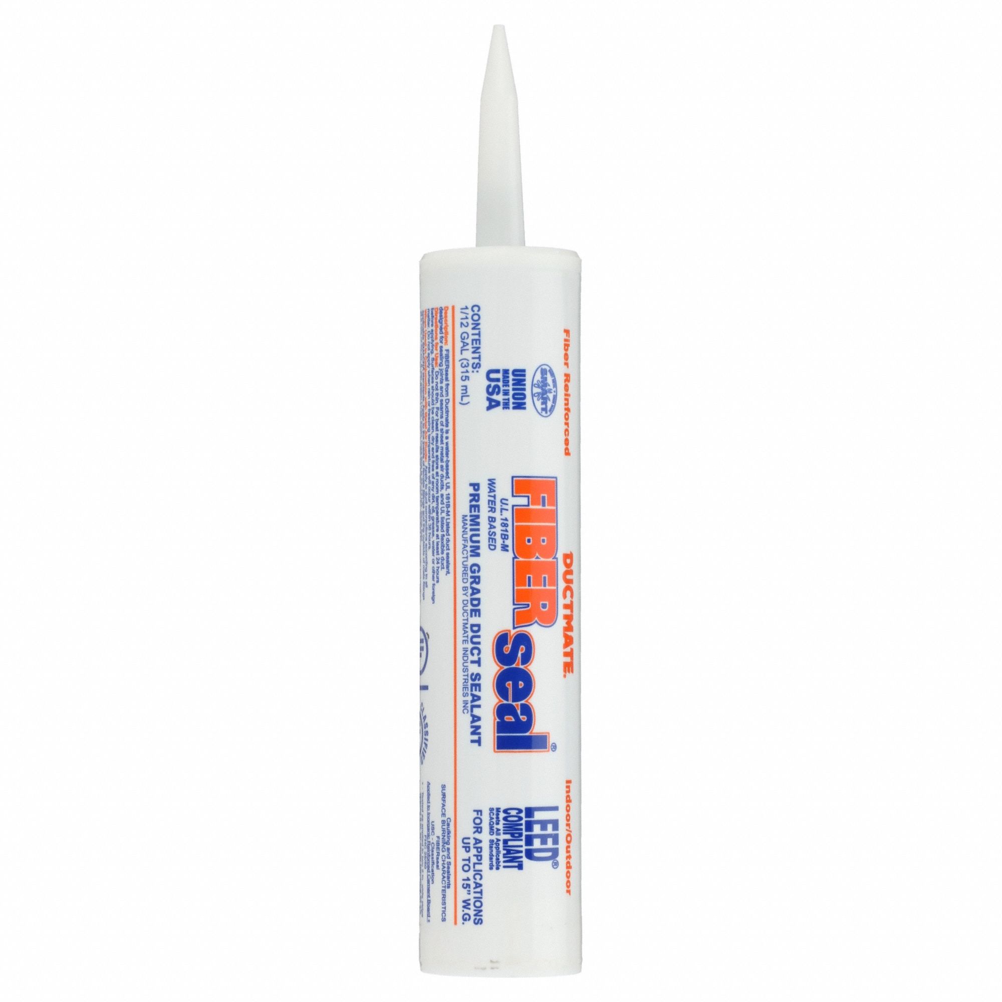 DUCTMATE, FIBERseal, Gray, Acrylic Latex Sealant 6EJZ6GRFIBERSEALT