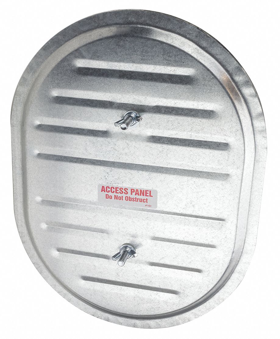 Duct Access Door: 12 in x 16 in, 16 ga, Steel, Thumbscrews, 2, 300°F Max Temp Rating, 2 Mounting Stud