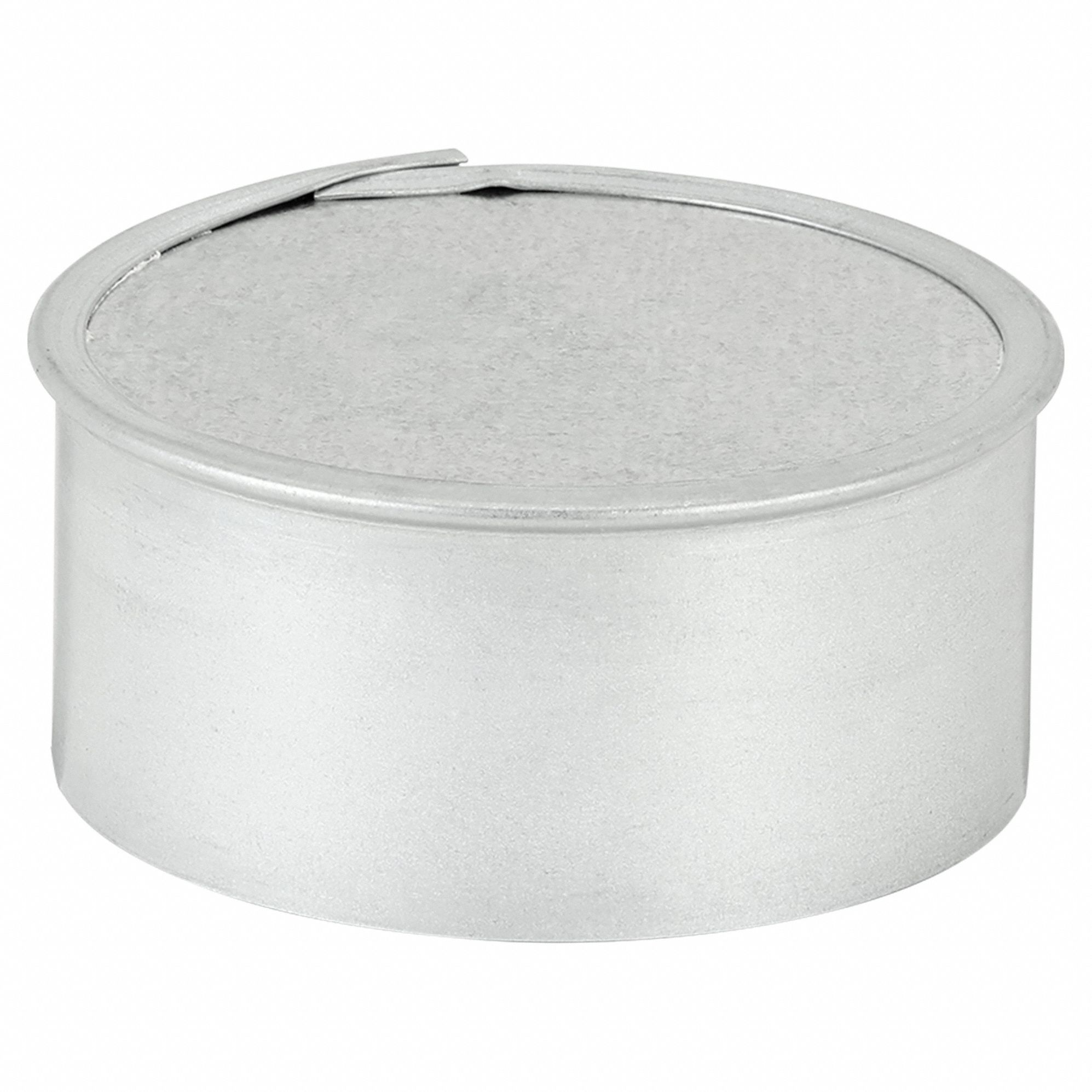 End Cap: Steel, For 4 in Dia, 2 in Lg, 4 in Inlet Dia, 24 ga Material Thick