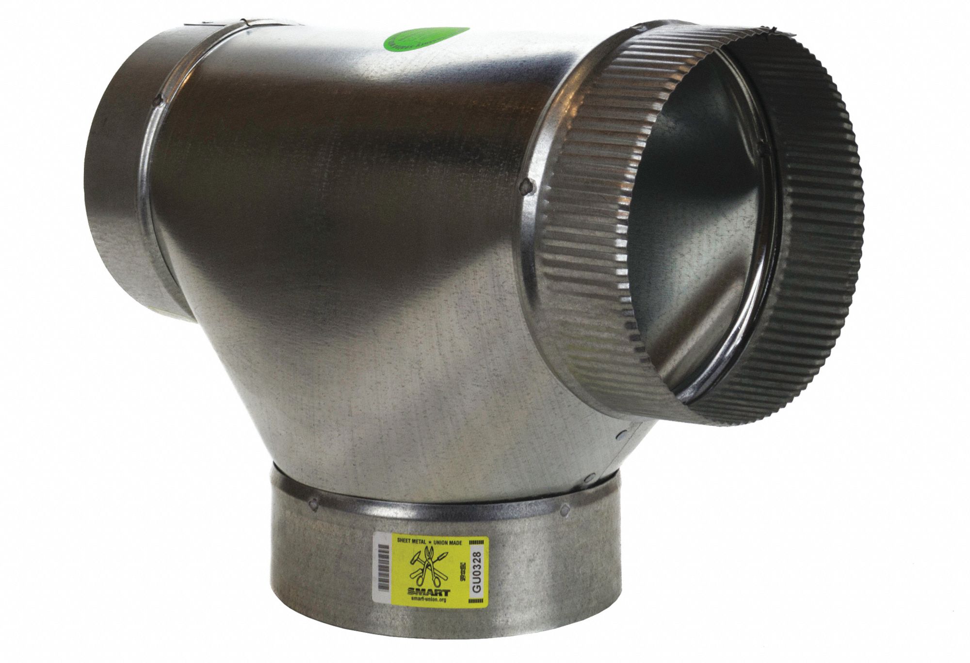 GREENSEAM Galvanized Steel Tee, 4 in Duct Fitting Diameter, 10 1/2 in