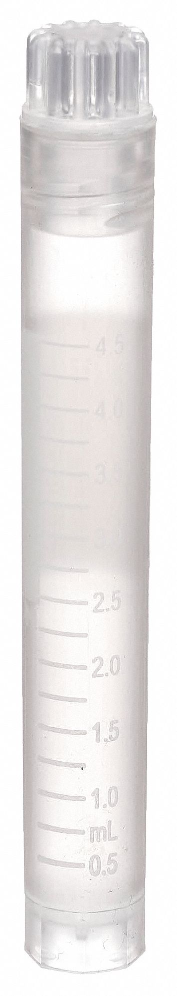 Cryogenic Vial: HDPE, 0.16 fl oz Capacity - oz, 5 mL Capacity - mL, Natural, Cryogenic, Sterile