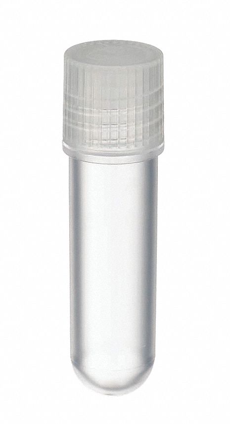 Cryogenic Vial: HDPE, 0.06 fl oz Capacity - oz, 2 mL Capacity - mL, Natural, Cryogenic, Non-Sterile