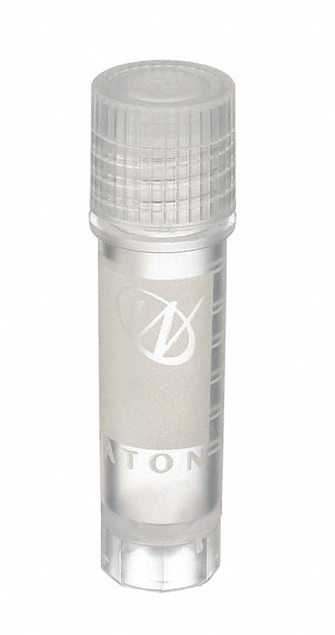 Cryogenic Vial: HDPE, 0.06 fl oz Capacity - oz, 2 mL Capacity - mL, Natural, Cryogenic, Non-Sterile