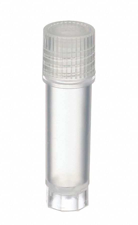 Cryogenic Vial: HDPE, 0.06 fl oz Capacity - oz, 2 mL Capacity - mL, Natural, Cryogenic, Non-Sterile