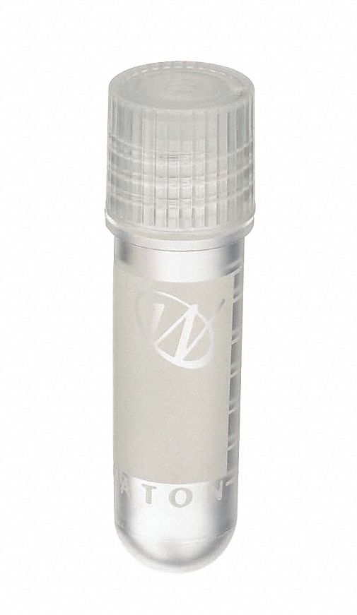 Cryogenic Vial: HDPE, 0.06 fl oz Capacity - oz, 2 mL Capacity - mL, Natural, Cryogenic, Sterile