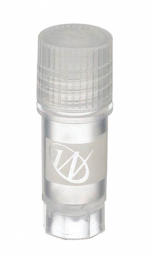 Cryogenic Vial: HDPE, 0.04 fl oz Capacity - oz, 1.2 mL Capacity - mL, Natural, Cryogenic, Sterile