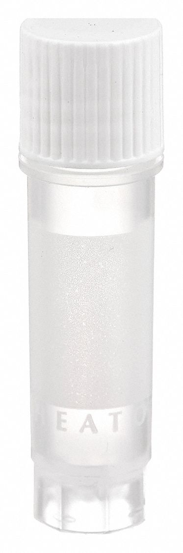 Cryogenic Vial: HDPE, 0.06 fl oz Capacity - oz, 2 mL Capacity - mL, White, Cryogenic, 12 mm Body Dia
