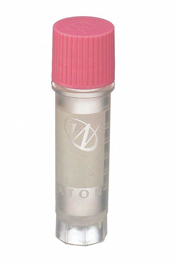 Cryogenic Vial: HDPE, 0.06 fl oz Capacity - oz, 2 mL Capacity - mL, Pink, Cryogenic, 12 mm Body Dia
