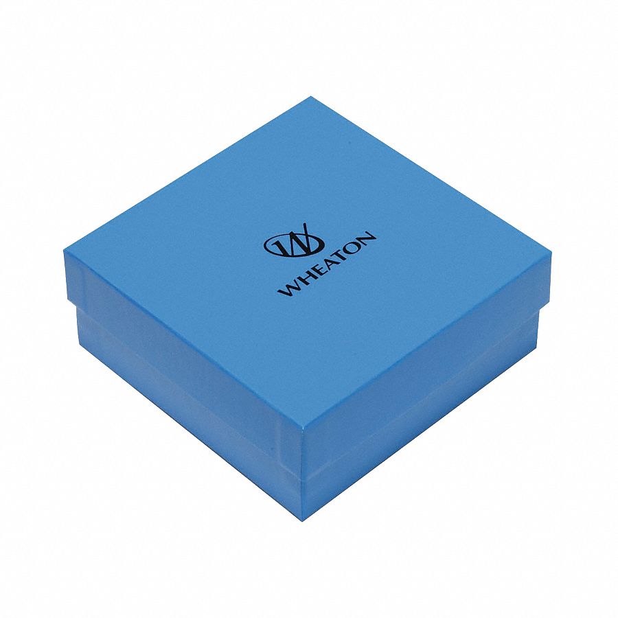 Cryogenic Vial Freezer Box: 130 mm Overall Lg, 130 mm Overall Wd, Fiberboard