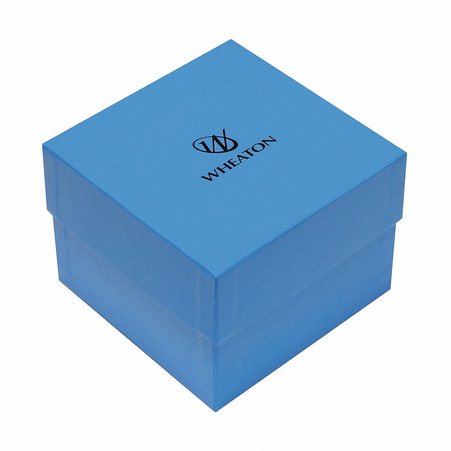 Cryogenic Vial Freezer Box: 130 mm Overall Lg, 130 mm Overall Wd, Fiberboard