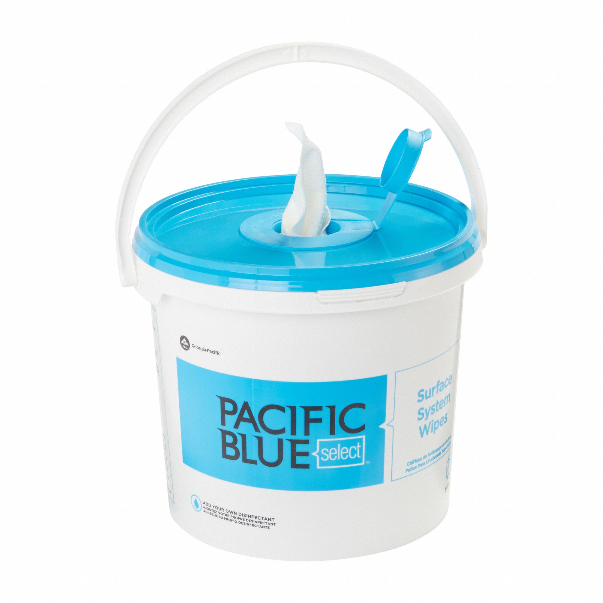 Bucket Dispenser Surface, (90) Wipes Capacity, Plastic