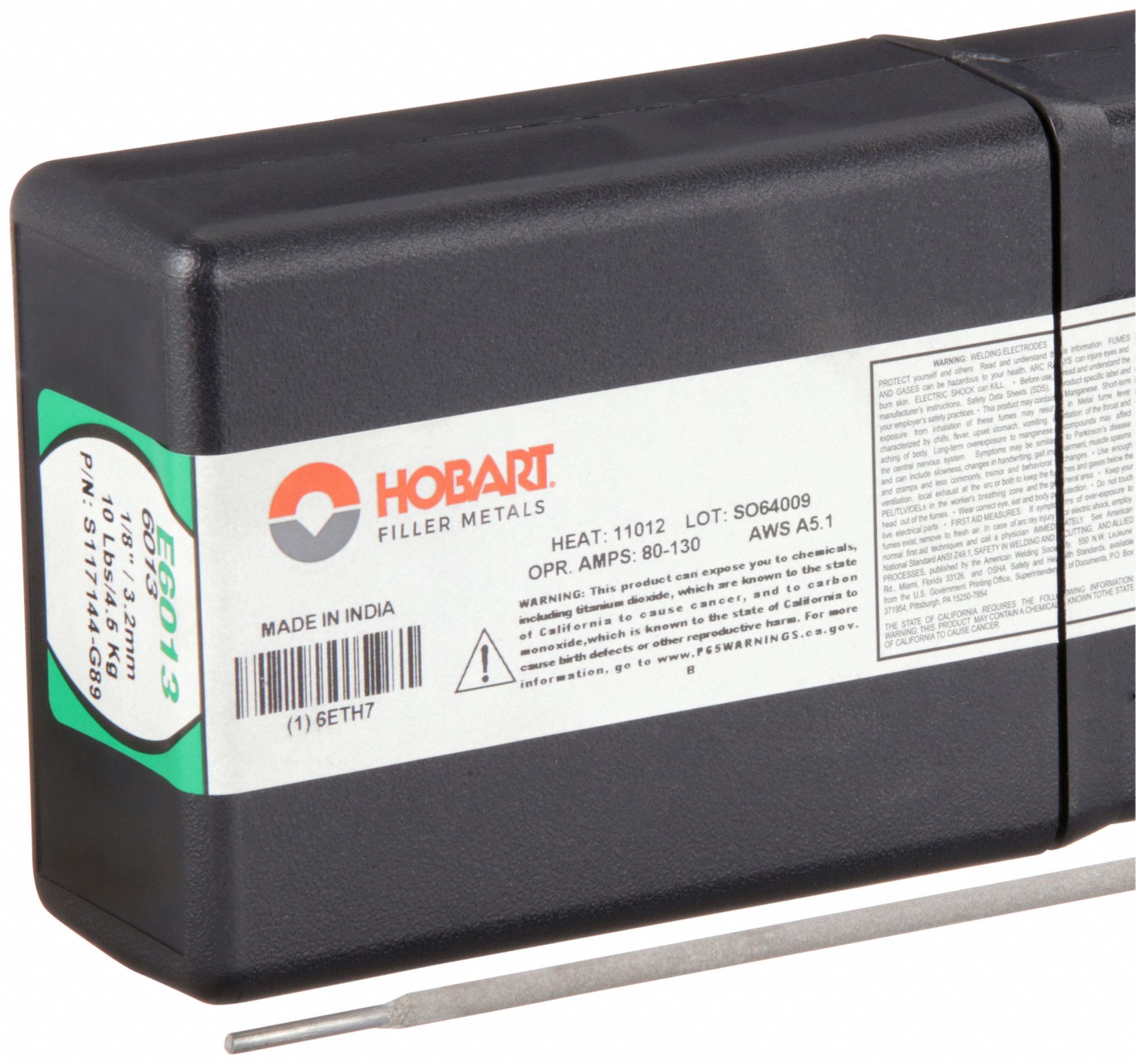 Stick Electrode: Carbon Steel, E6013, 1/8 in x 14 in, 10 lb