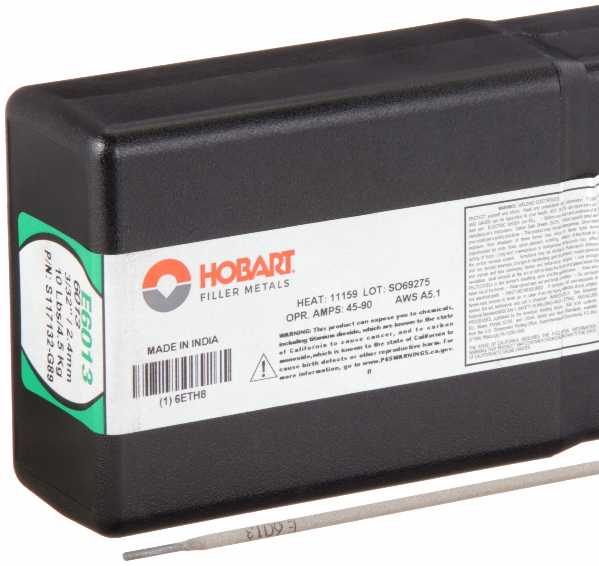 Stick Electrode: Carbon Steel, E6013, 3/32 in x 14 in, 10 lb