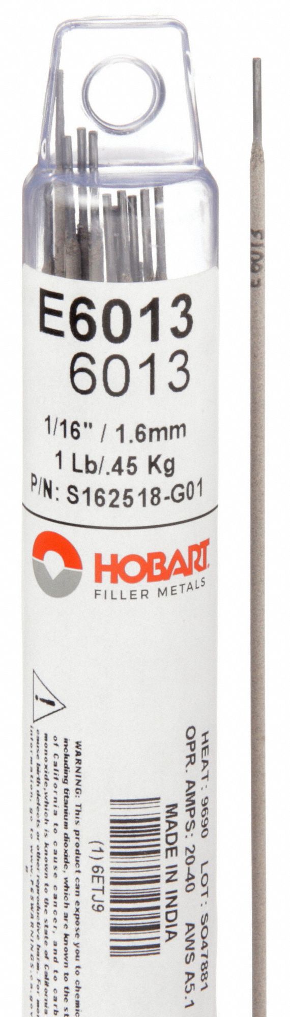 Stick Electrode: Carbon Steel, E6013, 1/16 in x 14 in, 1 lb