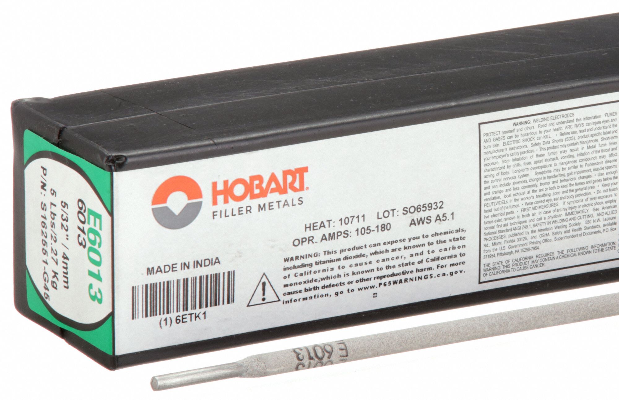 Stick Electrode: Carbon Steel, E6013, 5/32 in x 14 in, 5 lb