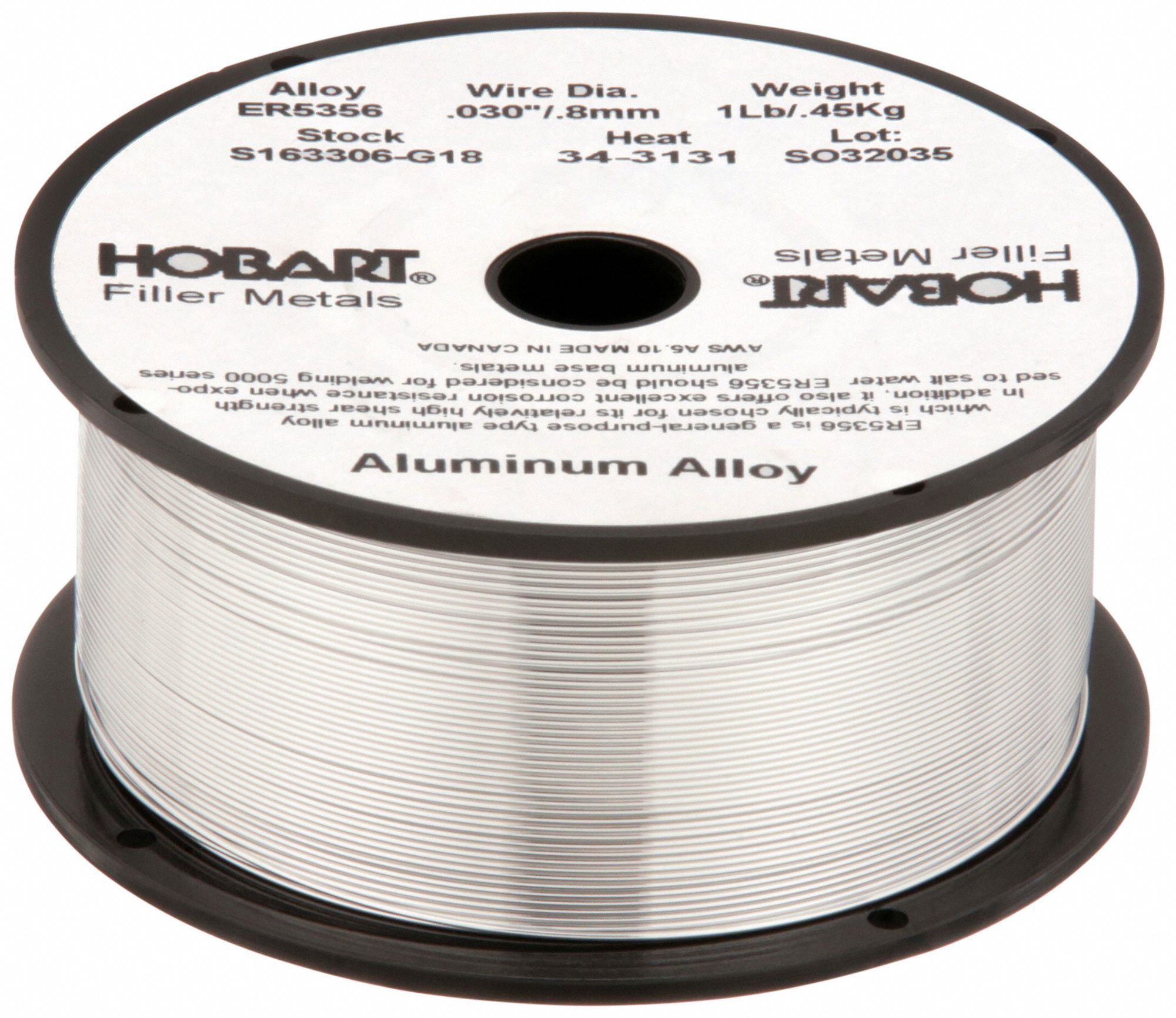 MIG Welding Wire: Aluminum, ER5356, 0.03 in, 1 lb