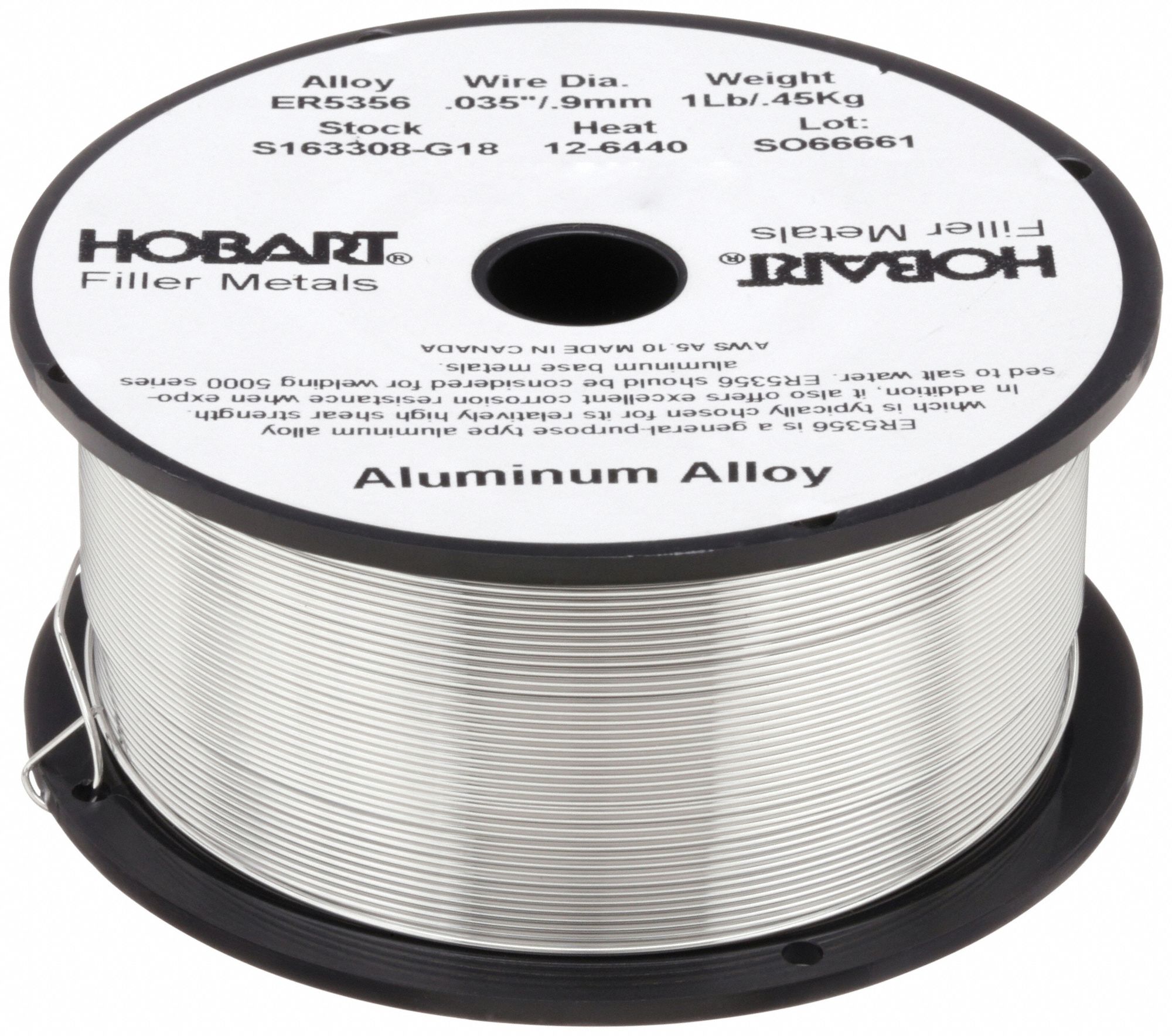 MIG Welding Wire: Aluminum, ER5356, 0.035 in, 1 lb