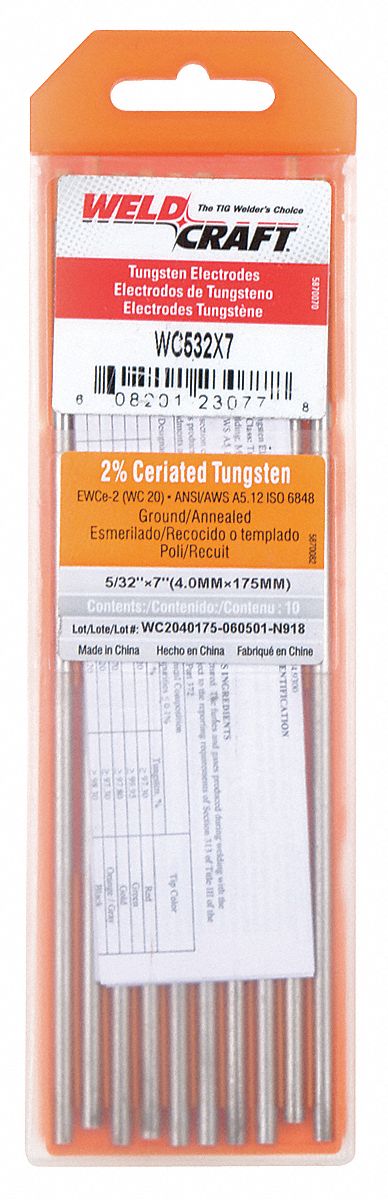 6ETP9 - Tungsten Electrode Ceriated 5/32 In PK10