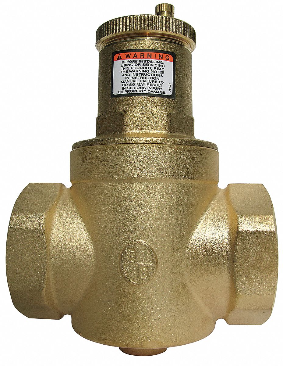 Air Separator: Brass Body, For Water, 2 in Female NPT, Horizontal, 150 psi Max., 250°F Max.