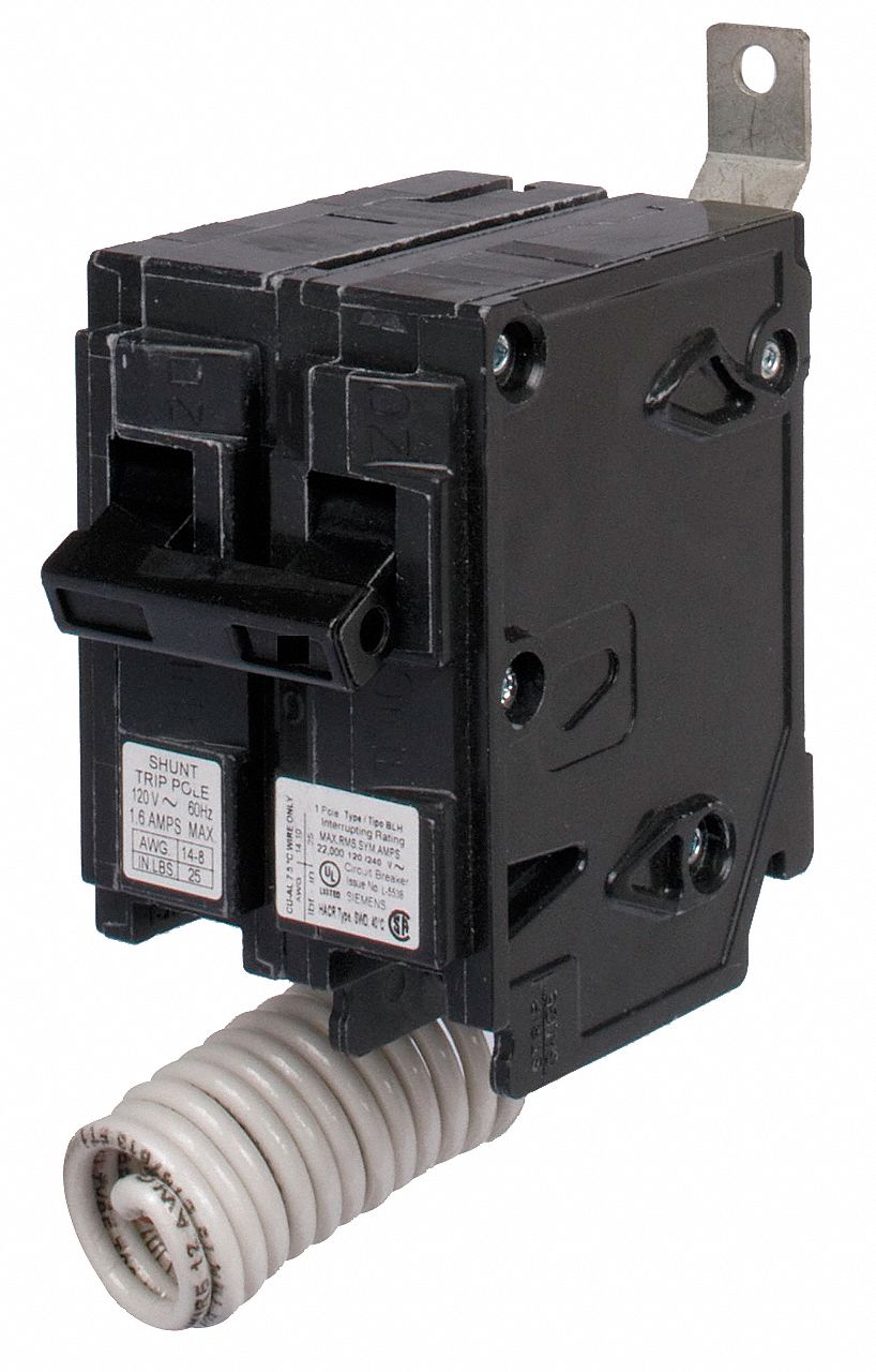 Miniature Circuit Breaker: 50 A Amps, 120/240V AC, 1 Poles, Shunt Trip