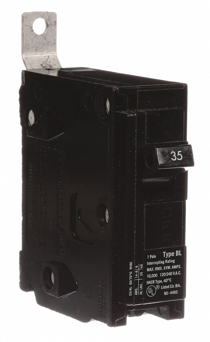Miniature Circuit Breaker: 35 A Amps, 120/240V AC, 1 Poles, Std