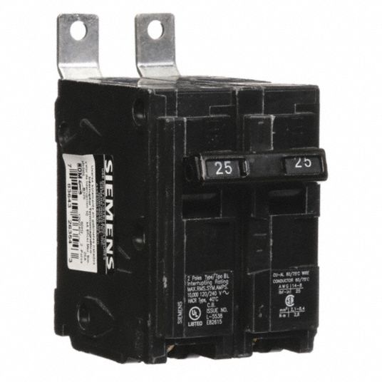 Siemens Miniature Circuit Breaker Amps 25 A Circuit Breaker Type Standard Number Of Poles 2 6evh5 B225 Grainger