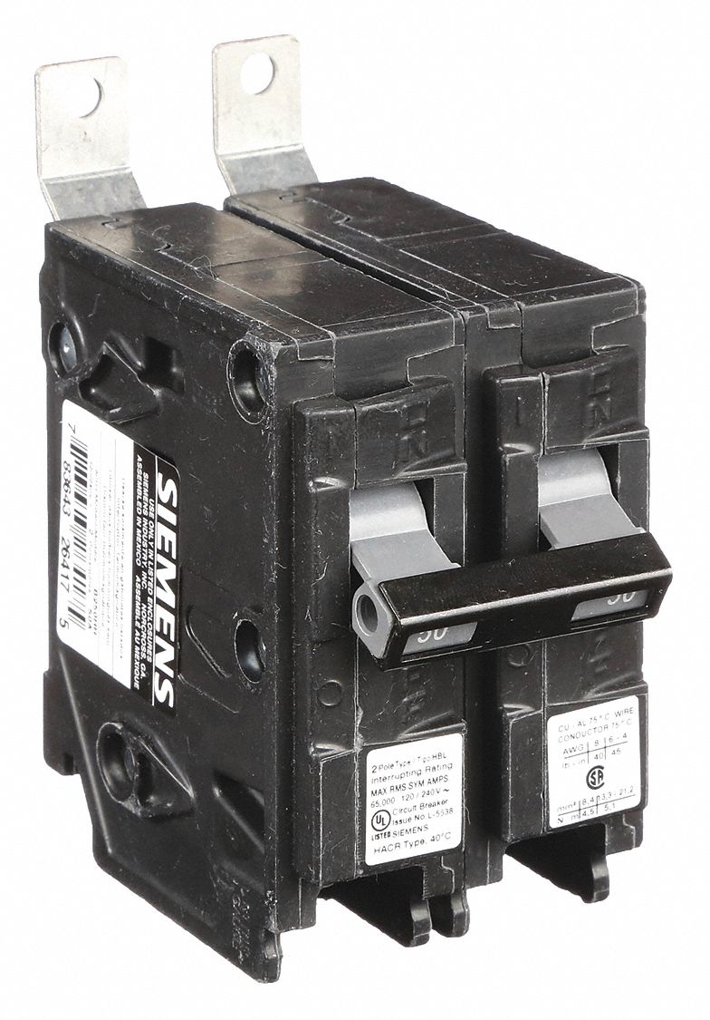 Miniature Circuit Breaker: 50 A Amps, 120/240V AC, 2 Poles, Std