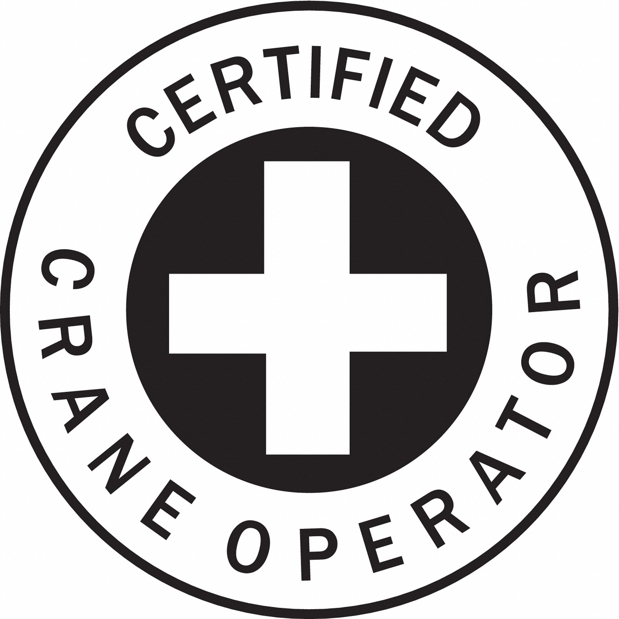 BRADY Hard Hat Label for Heavy Equipment Operators Certified Crane