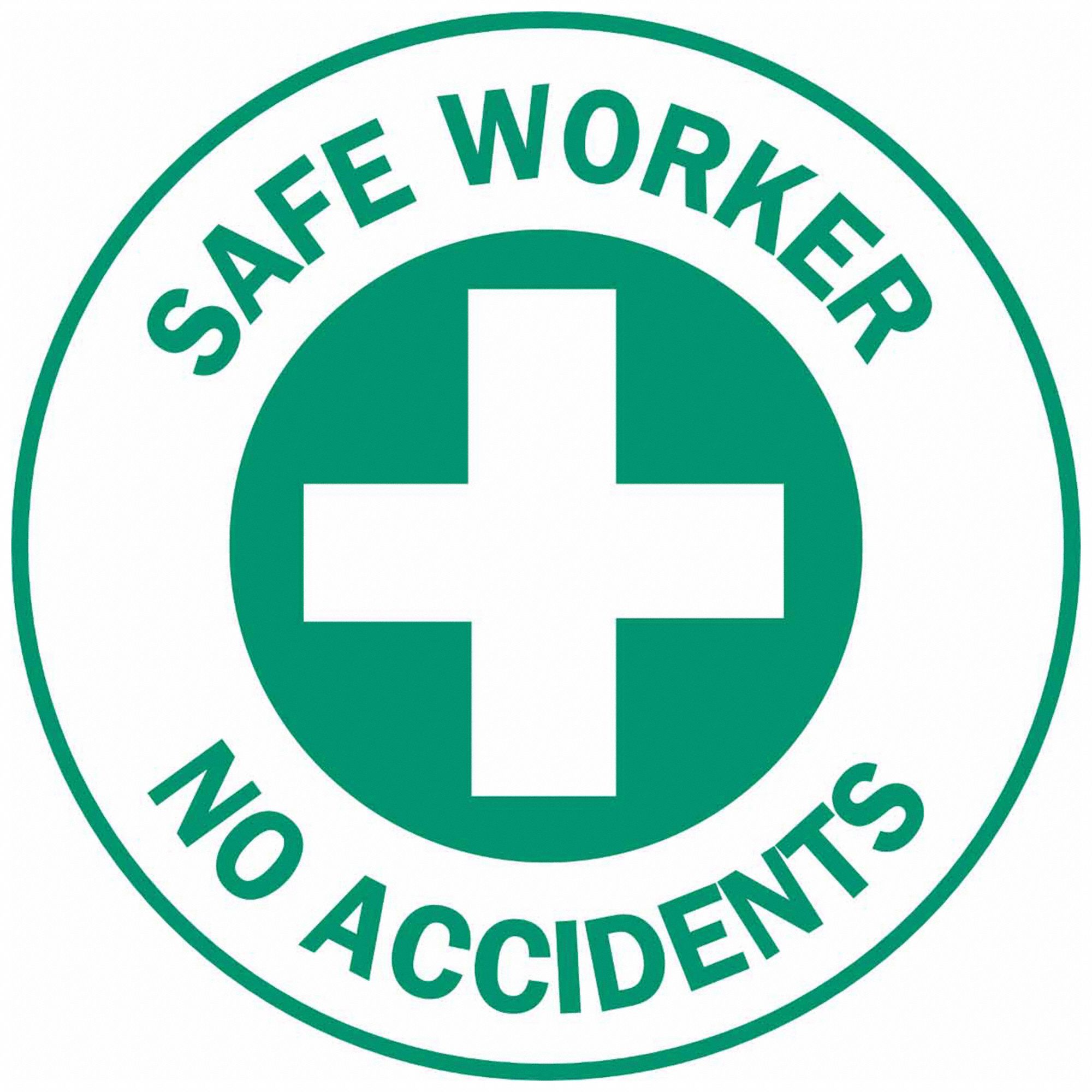 Safe Worker No Accidents 2 In Dia Hard Hat Label 6ew9649577 Grainger 